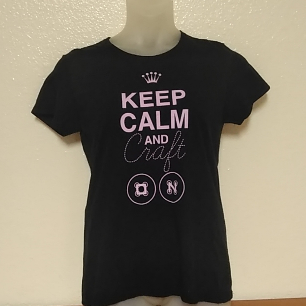 Keep Calm and Craft On Tee size L